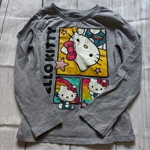 Hello Kitty Gray Long Sleeve Graphic Tee Shirt Kids Size 5/6